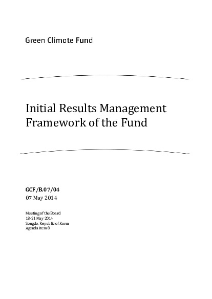 Document cover for Initial Results Management Framework