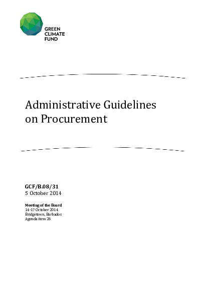 Document cover for Administrative Guidelines on Procurement