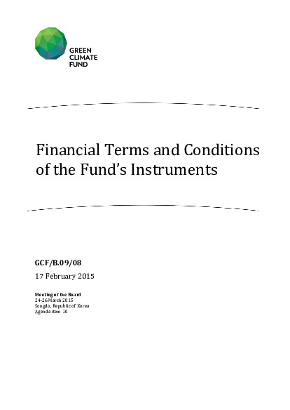 Document cover for Financial Terms and Conditions of the Fund’s Instruments