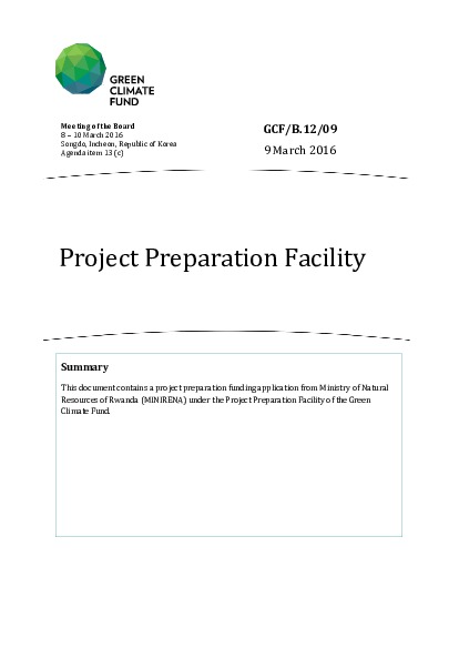 Document cover for Project Preparation Facility