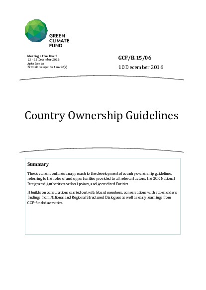 Document cover for Country Ownership Guidelines