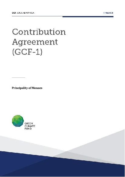 Document cover for Contribution Agreement with Monaco (GCF-1)
