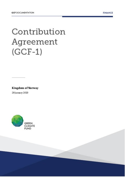 Document cover for Contribution Agreement with Norway (GCF-1)