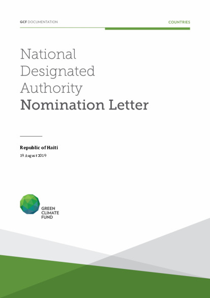 Document cover for NDA nomination letter for Haiti