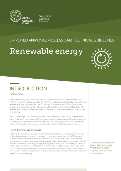Document cover for SAP Technical Guidelines: Renewable Energy