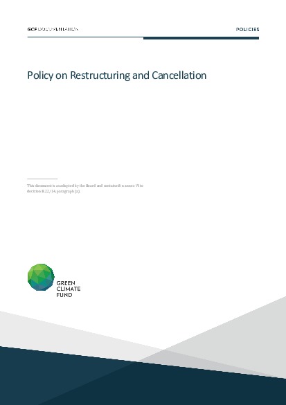 Document cover for Policy on restructuring and cancellation