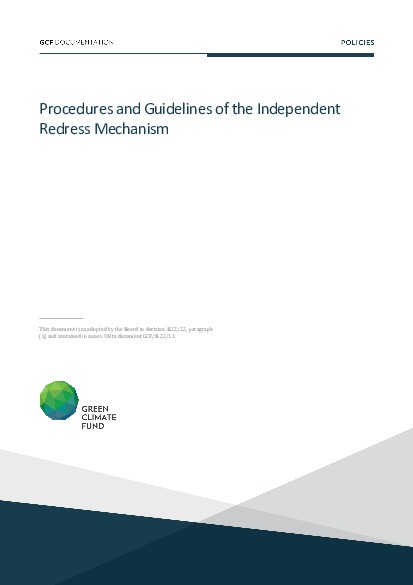 Document cover for Procedures and guidelines of the Independent Redress Mechanism