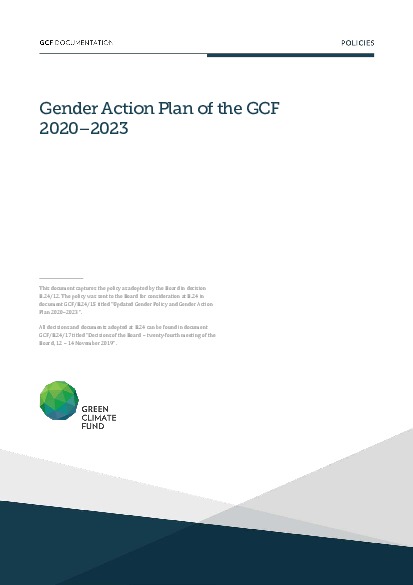 Document cover for Gender action plan