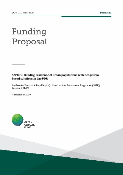 Document cover for Building resilience of urban populations with ecosystem-based solutions in Lao PDR