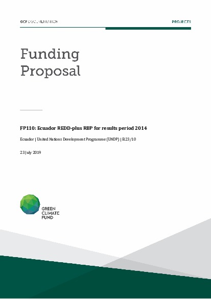 Document cover for Ecuador REDD-plus RBP for results period 2014