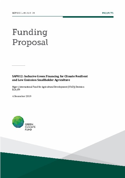 Document cover for Inclusive Green Financing for Climate Resilient and Low Emission Smallholder Agriculture