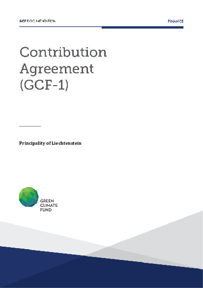 Document cover for Contribution Agreement with Liechtenstein (GCF-1)