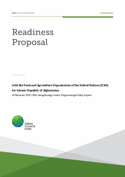 Document cover for NDA Strengthening and Country Programming support for Afghanistan through FAO (Phase II)