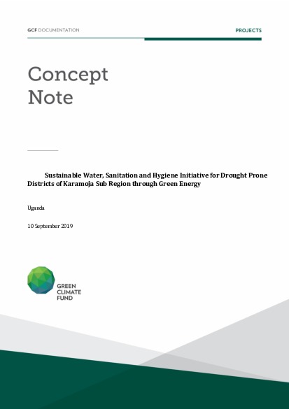 Document cover for Sustainable Water, Sanitation and Hygiene Initiative for Drought Prone Districts of Karamoja Sub Region through Green Energy