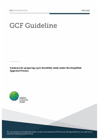 Document cover for Guidance for preparing a pre-feasibility study under the Simplified Approval Process