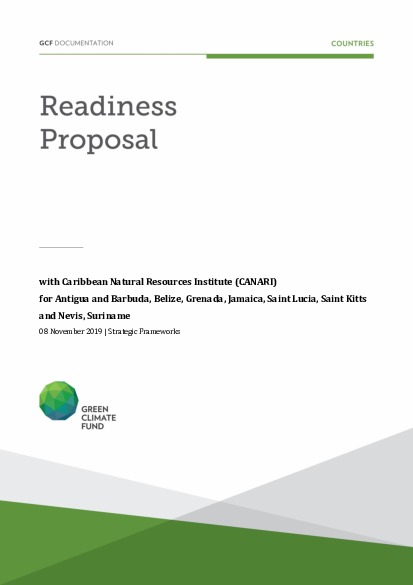Document cover for Strategic frameworks support for Antigua and Barbuda, Belize, Grenada, Jamaica, Saint Lucia, Saint Kitts and Nevis, Suriname through CANARI