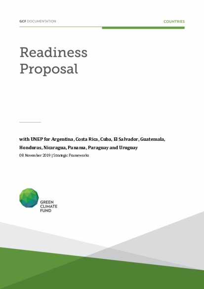 Document cover for Strategic frameworks support for Argentina, Costa Rica, Cuba, El Salvador, Guatemala, Honduras, Nicaragua, Panama, Paraguay and Uruguay through UNEP