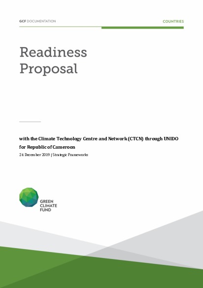 Document cover for Technical guidance and support to conduct a technology needs assessment and a technology action plan for Cameroon