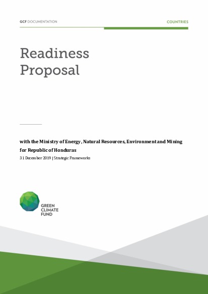 Document cover for Strategic frameworks support for Honduras through MiAmbiente