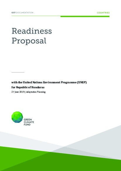 Document cover for Adaptation planning support for Honduras through UNEP