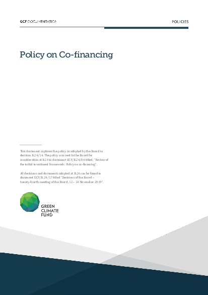 Document cover for Policy on co-financing