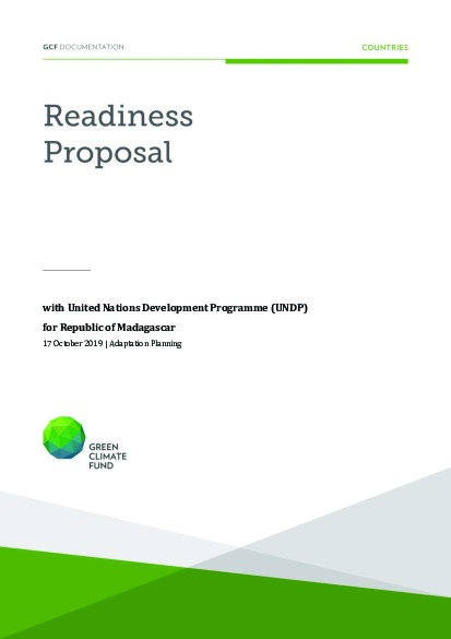 Document cover for Medium term planning for adaptation in climate sensitive sectors in Madagascar