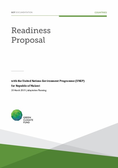 Document cover for Adaptation planning support for Malawi through UNEP