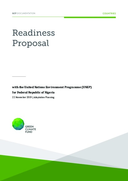 Document cover for Adaptation planning support for Nigeria through UNEP