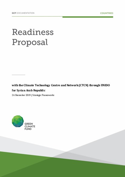 Document cover for Strategic frameworks support for the Syrian Arab Republic through CTCN and UNIDO