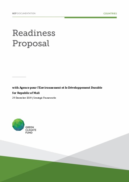 Document cover for Strengthening the integration of climate risks in development planning for implementation of low-carbon & climate-resilient priorities in Mali