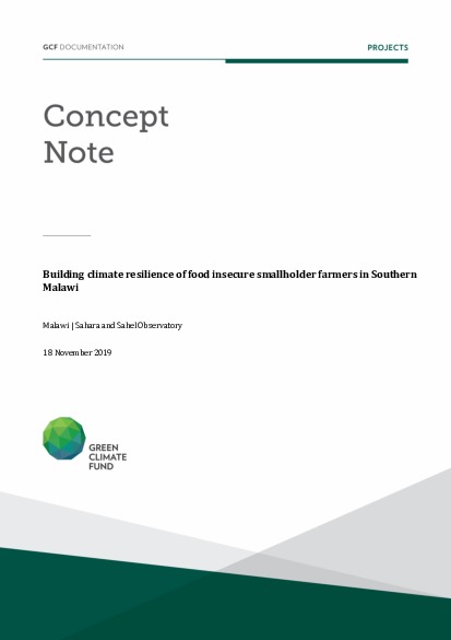 Download Building climate resilience of food insecure smallholder farmers in Southern Malawi Document cover for Building climate resilience of food insecure smallholder farmers in Southern Malawi