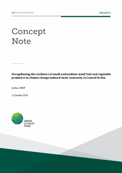 Document cover for Strengthening the resilience of small and medium-sized fruit and vegetable producers to climate change induced water insecurity in Central Serbia