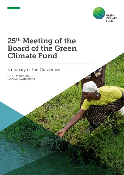 Document cover for Summary of outcomes of the 25th meeting of the GCF Board