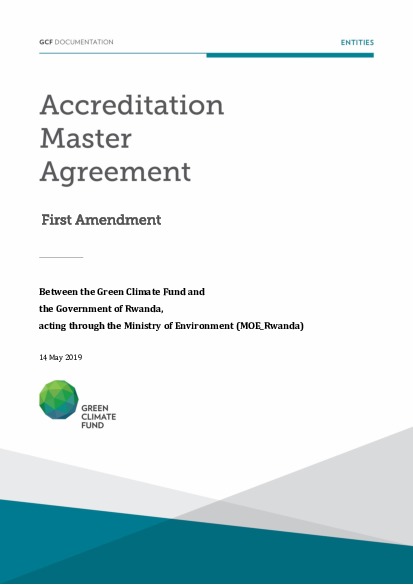 Document cover for  Accreditation Master Agreement between GCF and MOE Rwanda (First amendment)
