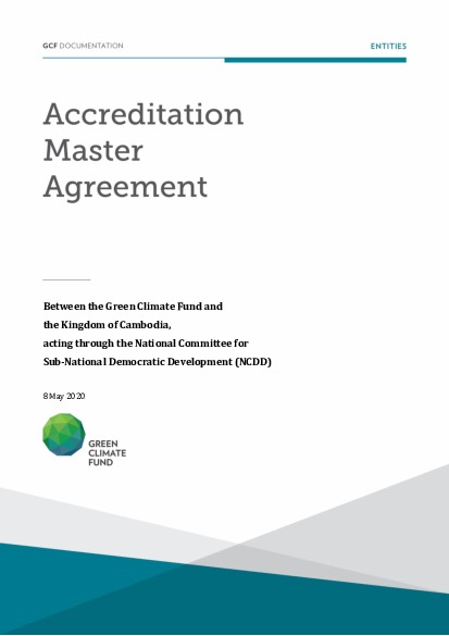 Document cover for Accreditation Master Agreement between GCF and NCDD