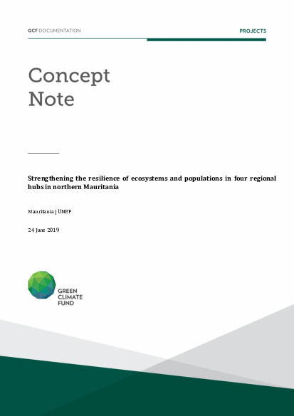 Document cover for Strengthening the resilience of ecosystems and populations in four regional hubs in northern Mauritania