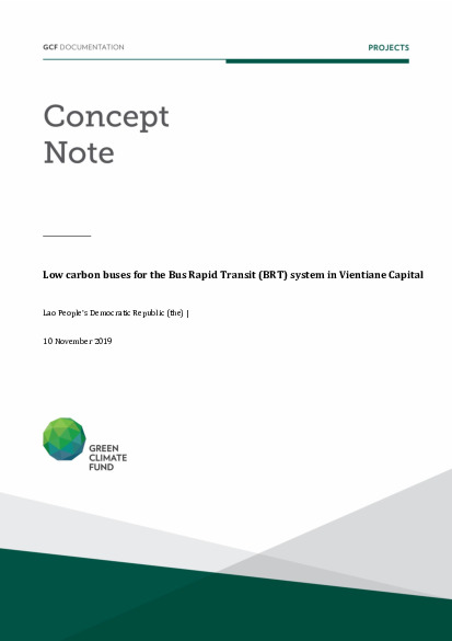 Document cover for Low carbon buses for the Bus Rapid Transit (BRT) system in Vientiane Capital