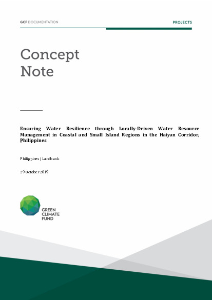 Document cover for Ensuring Water Resilience through Locally-Driven Water Resource Management in Coastal and Small Island Regions in the Haiyan Corridor, Philippines