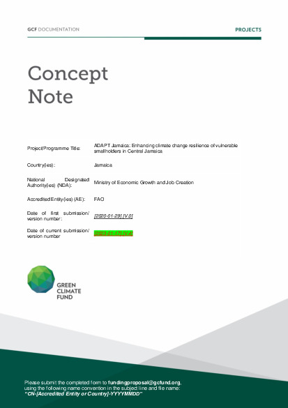 Download ADAPT-JAMAICA Enhancing climate change resilience of vulnerable smallholders in Central Jamaica Document cover for ADAPT-JAMAICA Enhancing climate change resilience of vulnerable smallholders in Central Jamaica