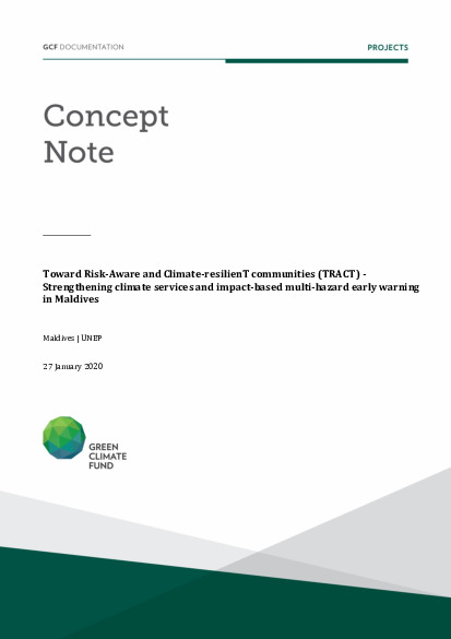 Document cover for Toward Risk-Aware and Climate-resilienT communities (TRACT) - Strengthening climate services and impact-based multi-hazard early warning in Maldives