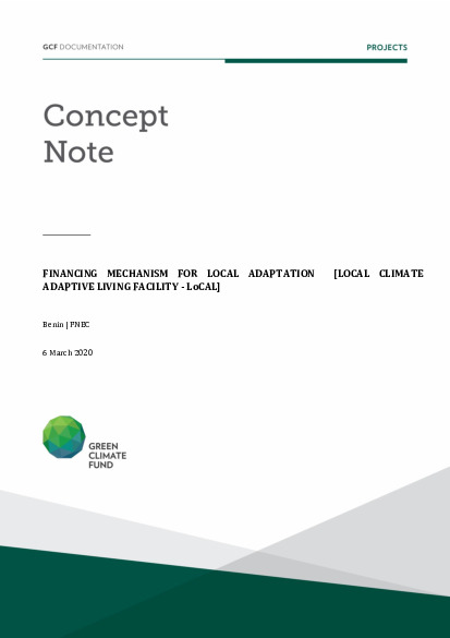 Document cover for Financing mechanism for local adaptation [local climate adaptive living facility - local]