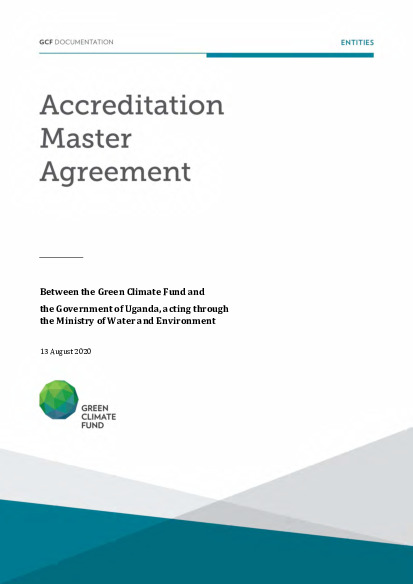 Document cover for Accreditation Master Agreement between GCF and Ministry of Water and Environment, Uganda