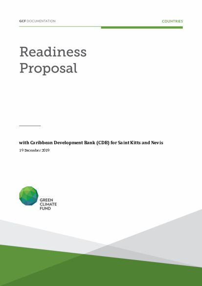 Document cover for GCF Readiness Proposal for St. Kitts and Nevis for Institutional Capacity and Coordination and Country Programming
