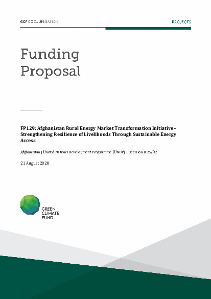 Document cover for Afghanistan Rural Energy Market Transformation Initiative – Strengthening Resilience of Livelihoods Through Sustainable Energy Access