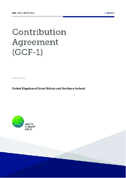 Document cover for Contribution Agreement with the United Kingdom (GCF-1)