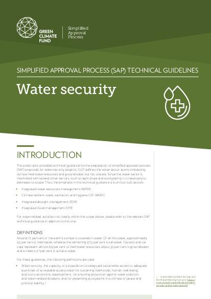 Document cover for SAP Technical Guidelines: Water Security