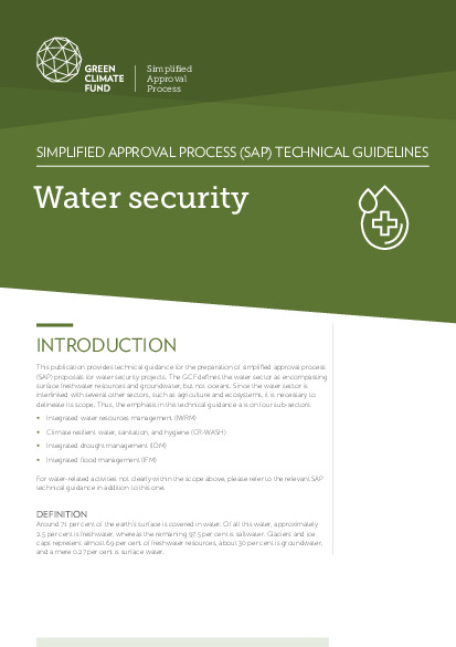 Document cover for SAP Technical Guidelines: Water security
