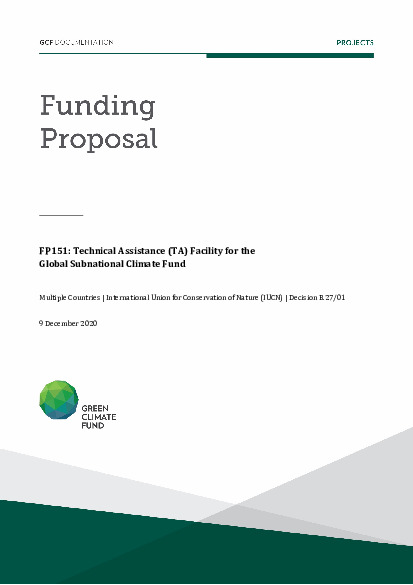 Document cover for Technical Assistance (TA) Facility for the Global Subnational Climate Fund