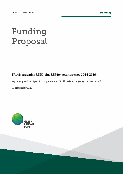Document cover for Argentina REDD-plus RBP for results period 2014-2016