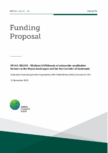 Document cover for RELIVE – REsilient LIVElihoods of vulnerable smallholder farmers in the Mayan landscapes and the Dry Corridor of Guatemala